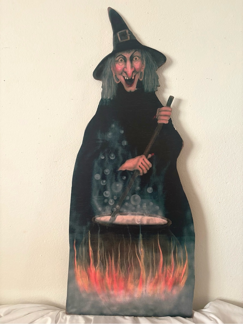 Vintage Bonnie Barrett boardwalk originals witch wood cutout large Halloween